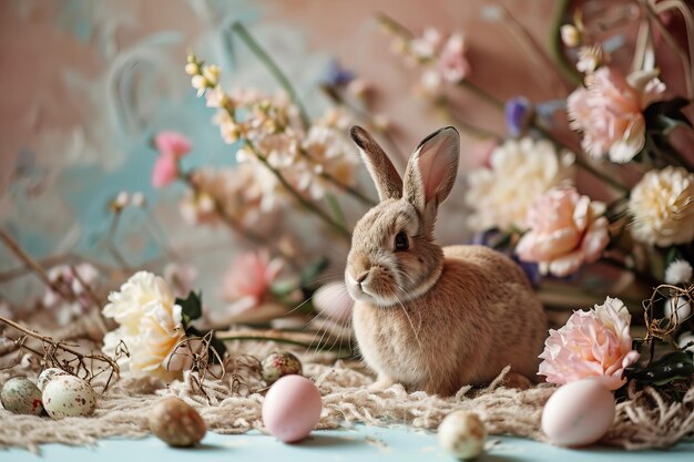 Foto encantadora coleção de decoração de coelhinho de páscoa