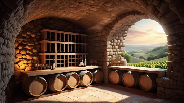 La encantadora cueva del vino