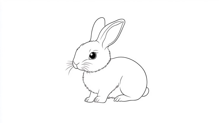 Foto una encantadora ilustración dibujada a mano de un conejo curioso