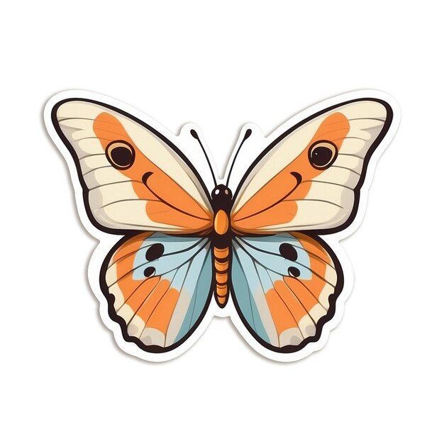 Foto encantadora mariposa elegancia pegatina delicada y colorida belleza alada una adición caprichosa para personalizar sus accesorios revistas y crear un aleteo aura de gracia generativa ai