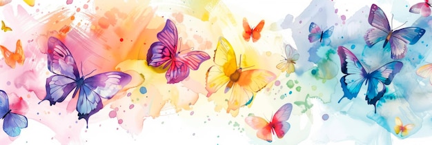 Encantadoras borboletas aquareladas que trazem uma sensação de leveza e alegria IA geradora