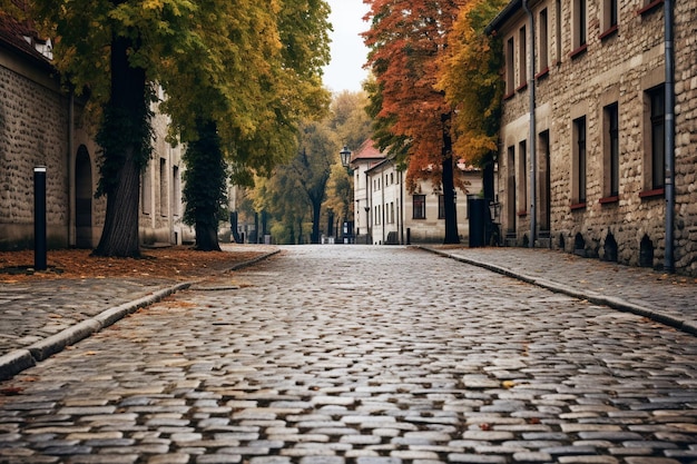 Encantadoras calles adoquinadas en una antigua ciudad europea