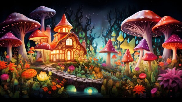 encantadoras casas de cogumelos
