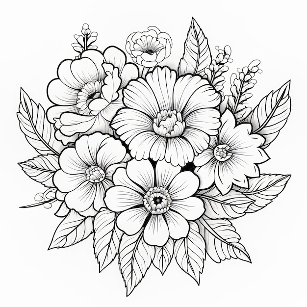 Las encantadoras complejidades exquisito arte floral en blanco y negro un deleite angustioso para adultos F