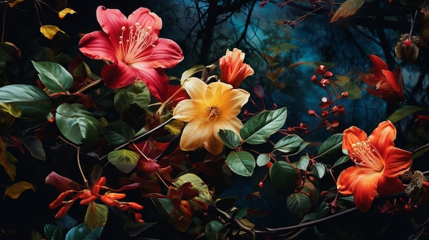 Las encantadoras flores del bosque Un cautivador espectáculo de la belleza de la naturaleza