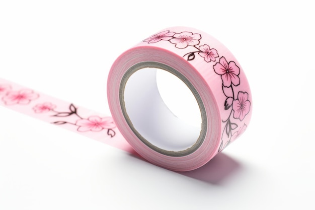 Encantadoras pegatinas de cinta Washi de flores rosadas dibujadas a mano en GoodNotes AR 32