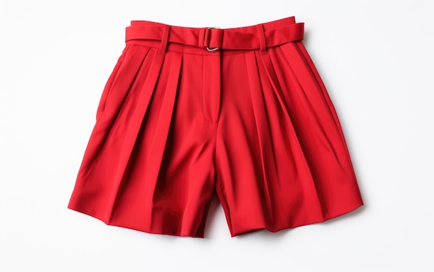 Encantadores shorts vermelhos fabulosos isolados em fundo branco