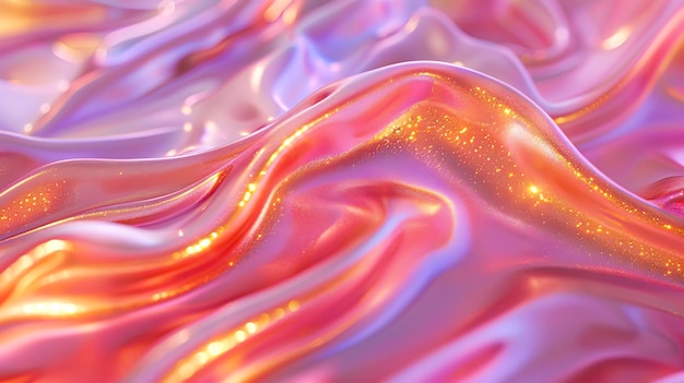 Encantadores sueños holográficos luz líquida rosa y oro elegancia creada con tecnología de IA generativa