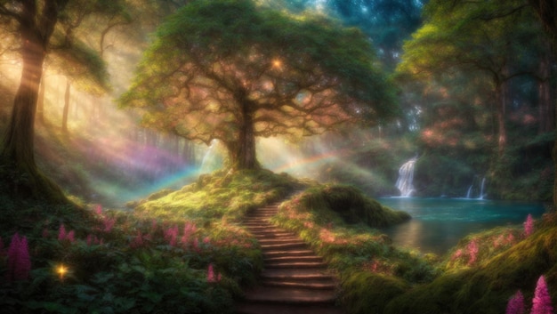 Encantamento do Arco-íris Uma Viagem pela Floresta Mágica