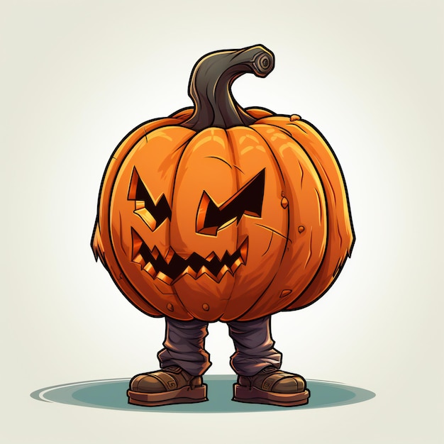 Encanto casual de Halloween Perfil de calabaza humanoide