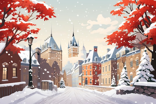 El encanto histórico de la ciudad de Quebec Calles empedradas Elegancia francesa y extravagancia invernal