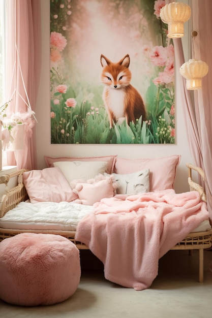 Enchanted Forest Coziness Whimsical Room para un niño