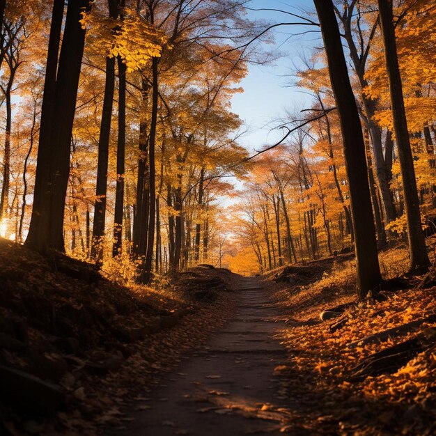 Enchanted Maple Trails Foto de Paisagem de Outono