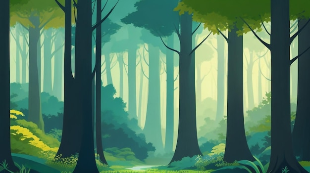 Enchanted Woods Fantasy Forest Hintergrund Illustrationsmalerei