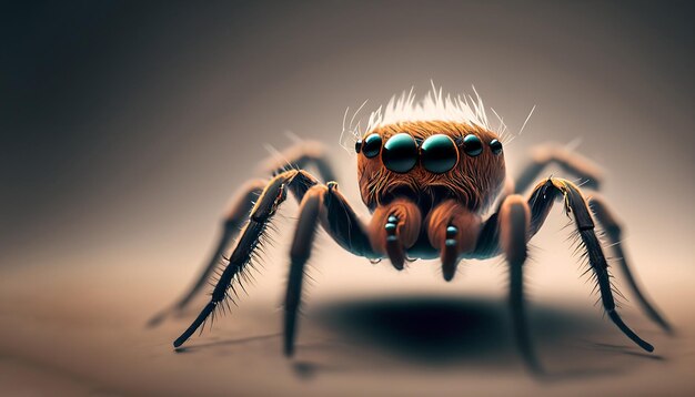 Foto enchanting 16k spider insect view detaillierter makro-zoom mit kopierraum