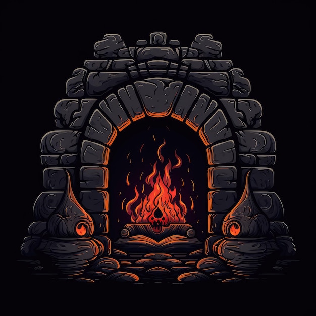 Enchanting Hearth Un icono de juego de fantasía elegante y cautivador