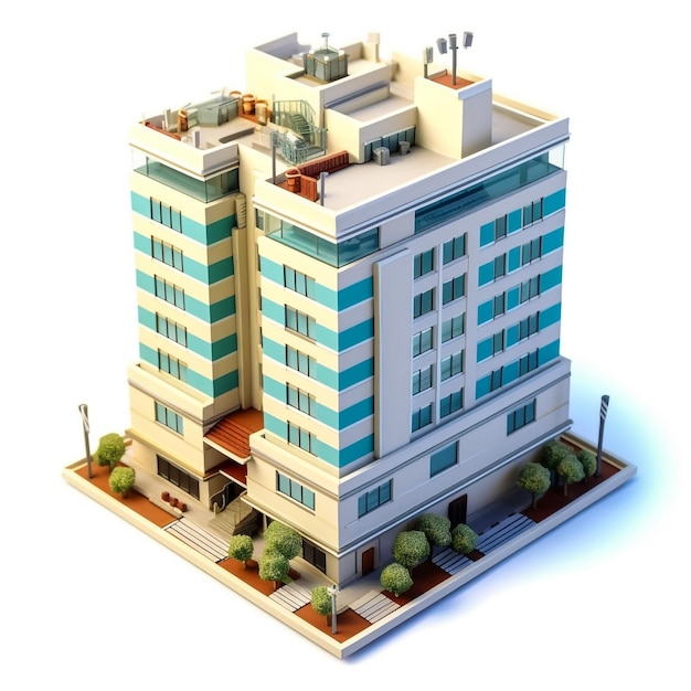 Foto enchanting skylines diseños de edificios de varios pisos en renderizado en 3d