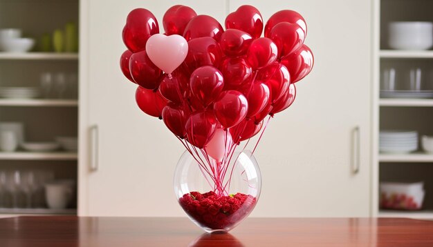 Enche balões em forma de coração com pequenos chocolates