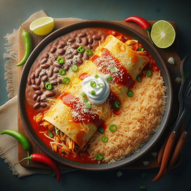 Foto enchilada auf einem plato