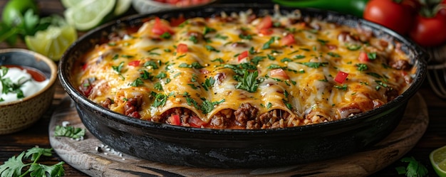 Foto enchiladas clásicas de carne de res llenas de papel tapiz sazonado