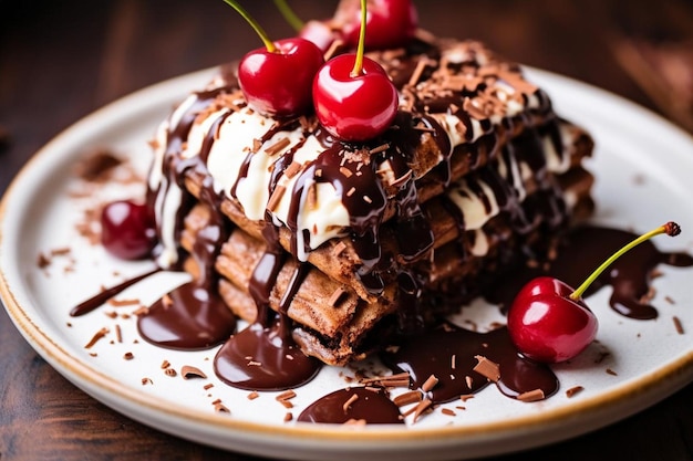 Enchiladas de chocolate e cereja com creme de Kirsch