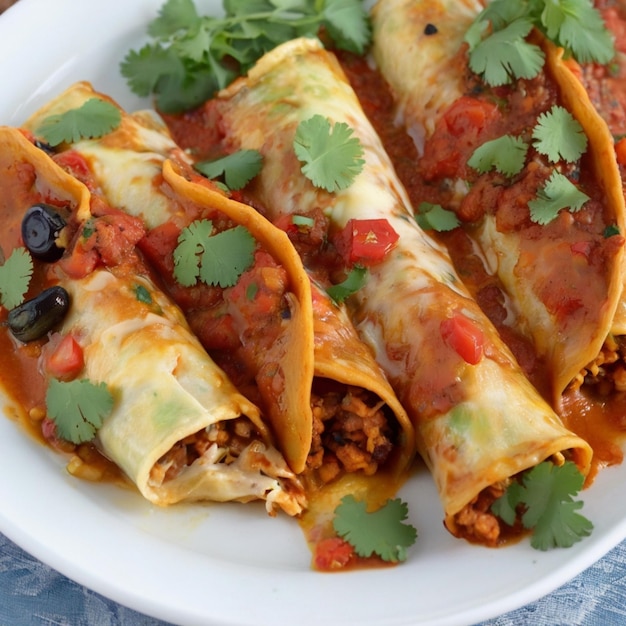 Enchiladas mexicanas com um toque vegetariano