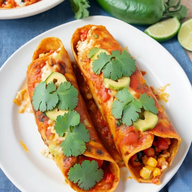 Enchiladas mexicanas con un toque vegetariano