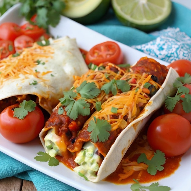 Enchiladas mexicanas con un toque vegetariano