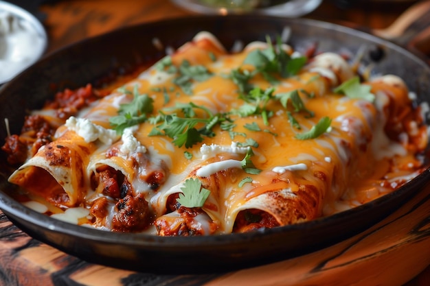 Enchiladas mexicanas um prato da culinária mexicana