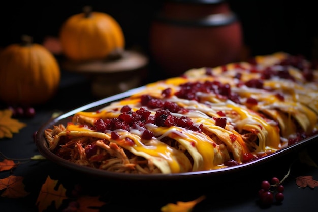 Enchiladas de pavo y arándano para Acción de Gracias