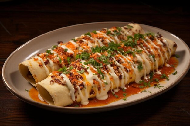 Enchiladas de pimienta roja asada y queso de cabra