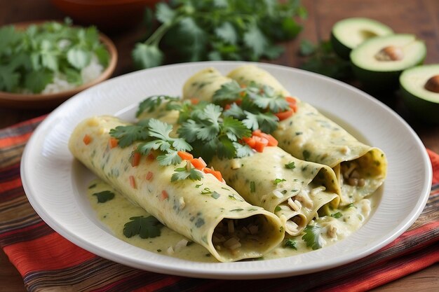 Foto enchiladas verdes y sabrosas