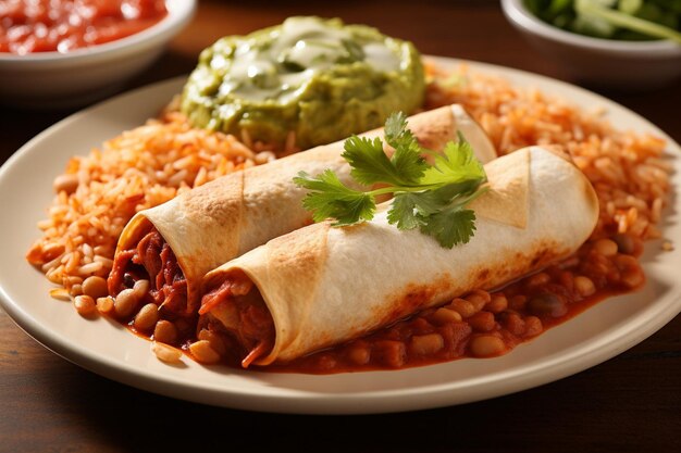 Enchiladas werden mit hausgemachter Salsa serviert