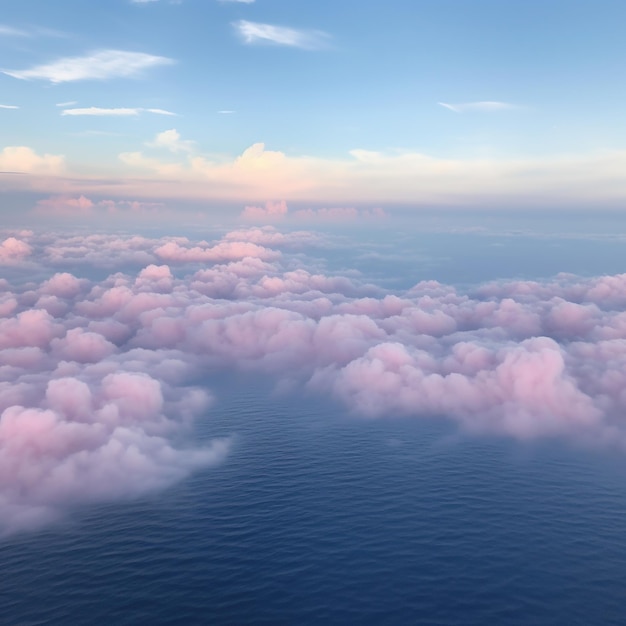 Por encima de las nubes rosadas