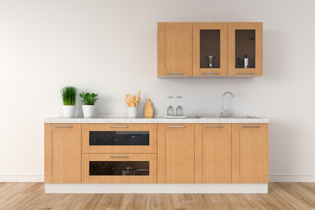 Foto encimera de cocina blanca moderna con lavabo para