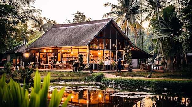 Enclavado en el corazón de la Tailandia rural en medio de la exuberante vegetación del bosque y el balanceo