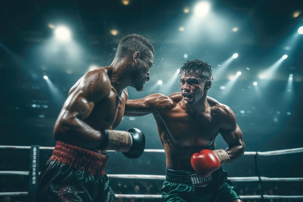 Foto encontro épico de boxe dois guerreiros enfrentam-se