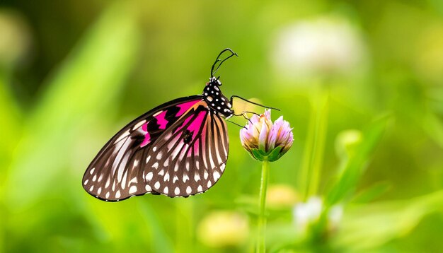 Encontro Gracioso Borboleta Monarca Descansando em uma Flor Cativando a Luz e a Beleza da Natureza