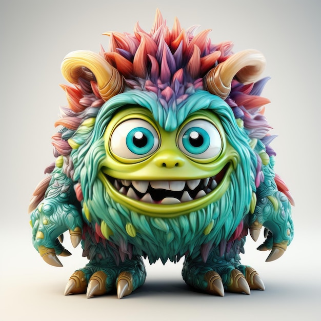 Encontro Monstruoso Surrealista 3D Criatura Pixar Assombrando no Abismo