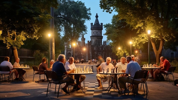 Encontros cativantes Idosos se envolvem em batalhas de xadrez apaixonadas na Fortaleza de Belgrado