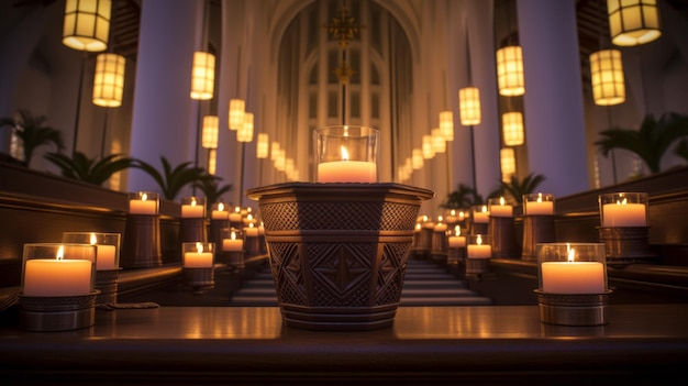 Foto encuentra paz y alegría en las melodías melódicas de los cantares navideños en una iglesia serena