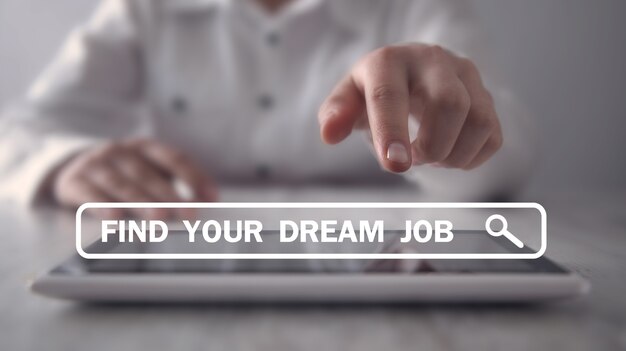 Encuentra el trabajo de tus sueños. Concepto de negocio