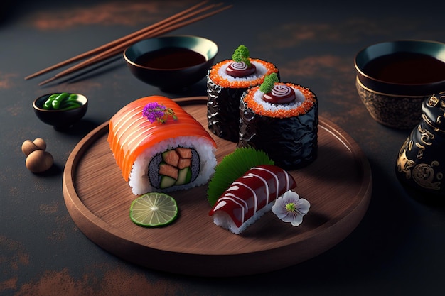 Se encuentran disponibles sushi sashimi y maki rolls hechos con mariscos veganos.