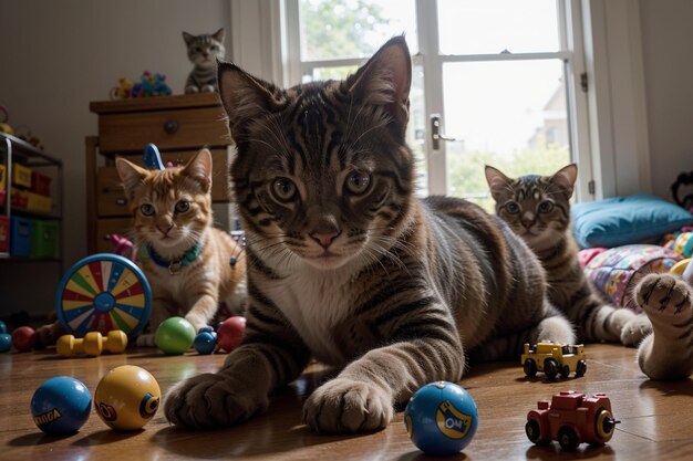 Foto un encuentro caprichoso con un gatito temeroso