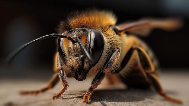 Un encuentro de cerca con una IA generativa de abeja ocupada