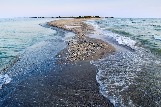 Ende der sandbank im meer