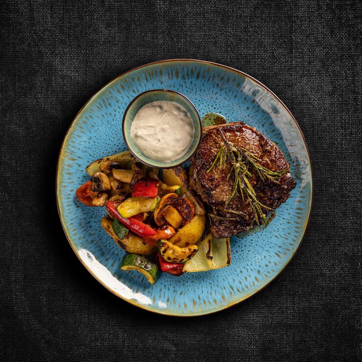 Endecha plana de bistec a la parrilla