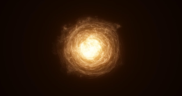 Energía abstracta magia esfera amarilla bola átomo molécula redonda hecha de brillante brillante eléctrico