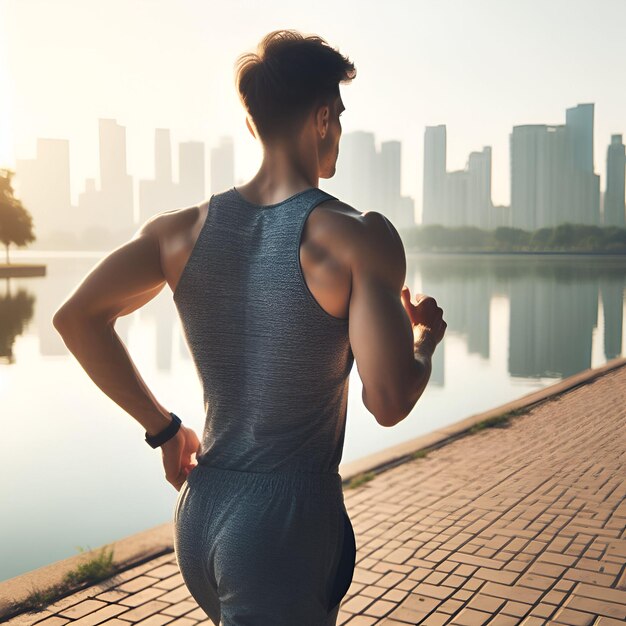 Foto energía al aire libre un hombre corriendo en el parque