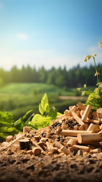 Energía de la biomasa de pellets de madera orgánicos